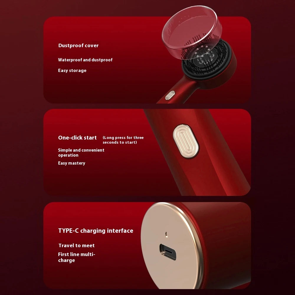 Electric Scalp Massage LED Comb - Vibration Therapy with Essential Oil Applicator