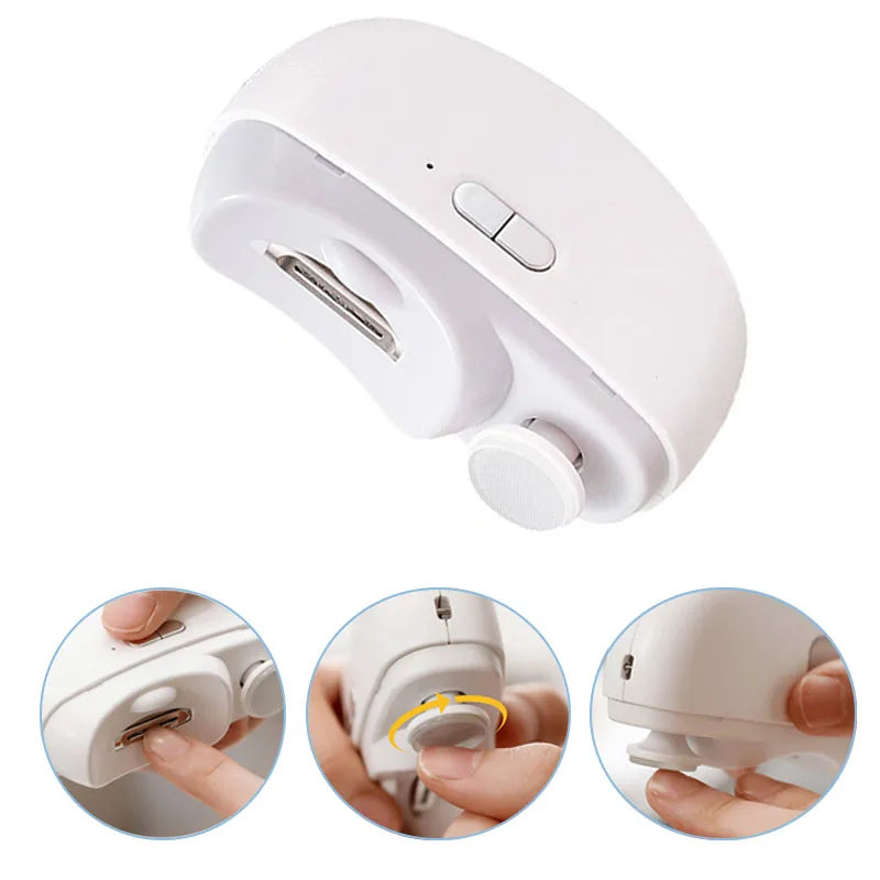 Electric Nail Cutter - 2-in-1 Automatic Nail Clipper with LED Light