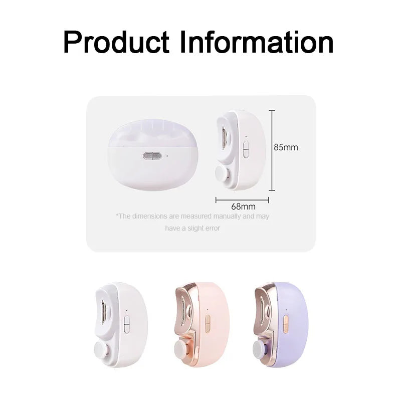 Electric Nail Cutter - 2-in-1 Automatic Nail Clipper with LED Light