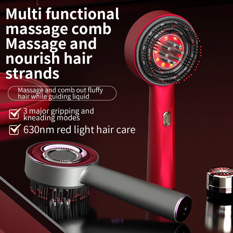 Electric Scalp Massage LED Comb - Vibration Therapy with Essential Oil Applicator