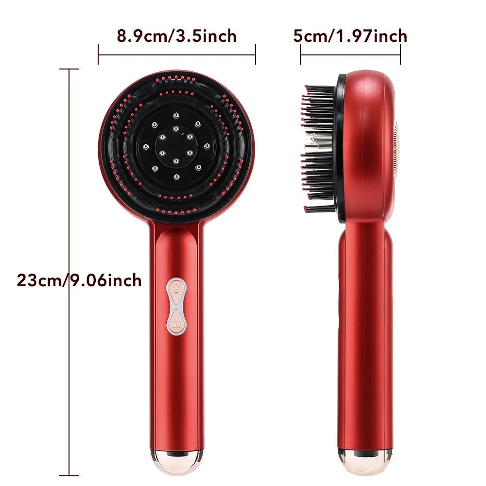 Electric Scalp Massage LED Comb - Vibration Therapy with Essential Oil Applicator
