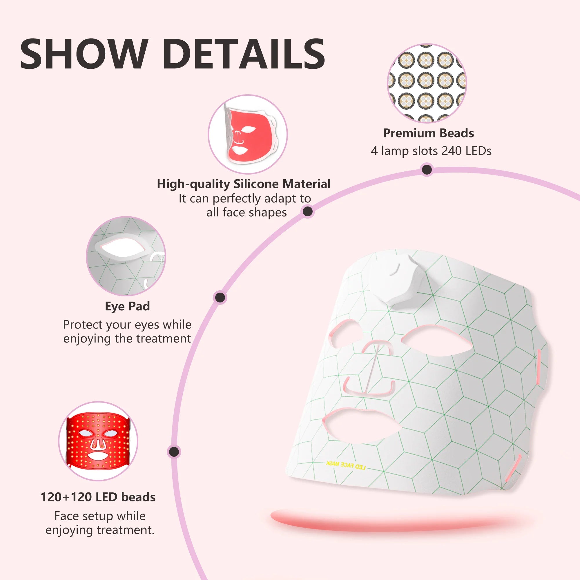 7-Color LED Face Mask - Red Light Therapy for Home Skincare