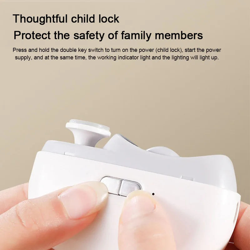 Electric Nail Cutter - 2-in-1 Automatic Nail Clipper with LED Light