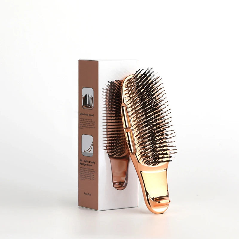 Premium Head Massager Brush - Rose Gold Scalp & Hair Detangling Tool