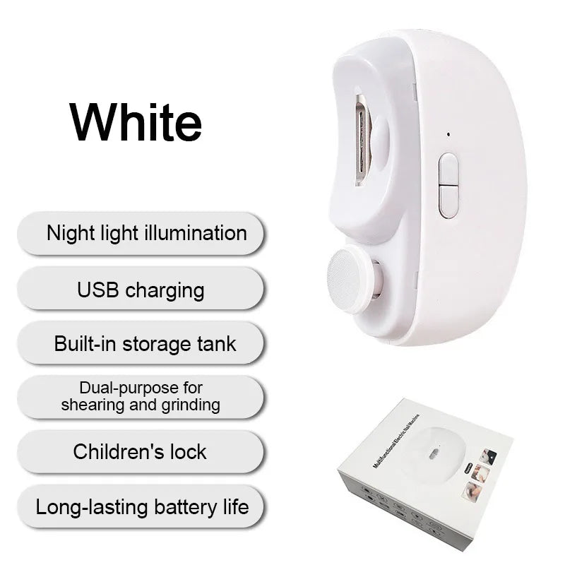 Electric Nail Cutter - 2-in-1 Automatic Nail Clipper with LED Light