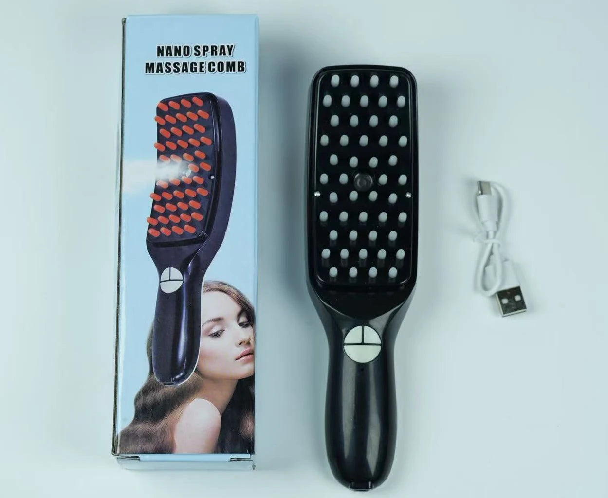 Electric Massage Comb - Blue & Red Light Therapy Scalp Massager