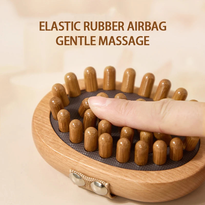 Wooden Massage Brush - 5-Element Body & Scalp Tool - EU Fast Shipping