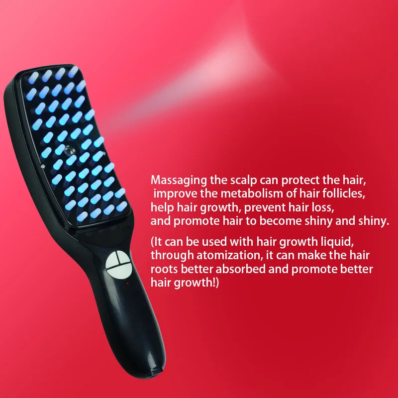 Electric Massage Comb - Blue & Red Light Therapy Scalp Massager