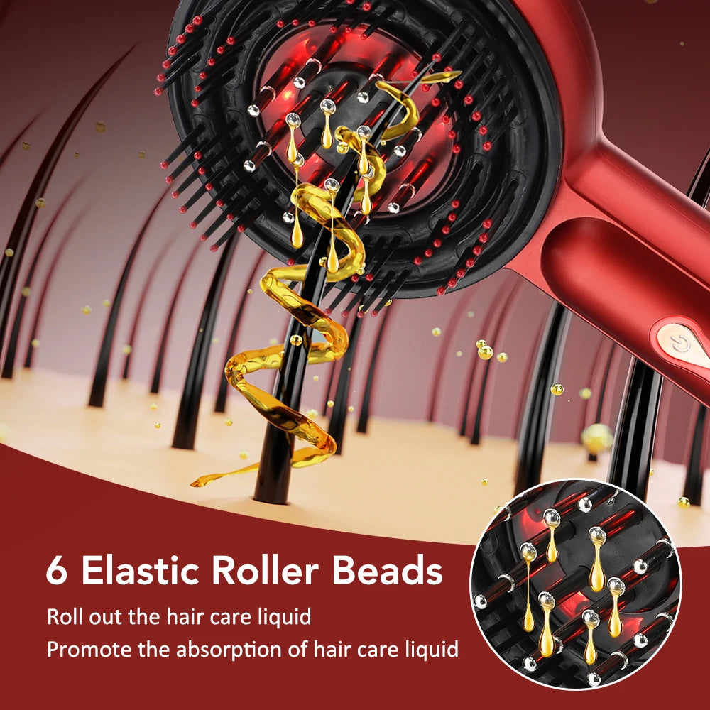 Electric Scalp Massage LED Comb - Vibration Therapy with Essential Oil Applicator