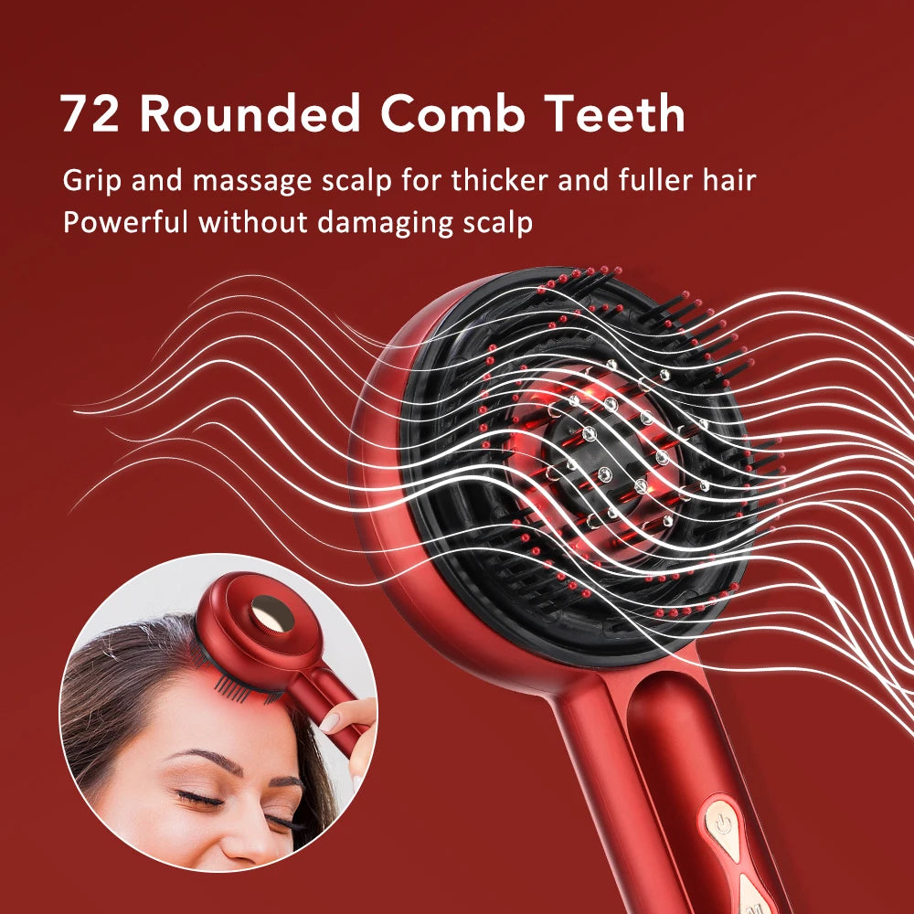 Electric Scalp Massage LED Comb - Vibration Therapy with Essential Oil Applicator