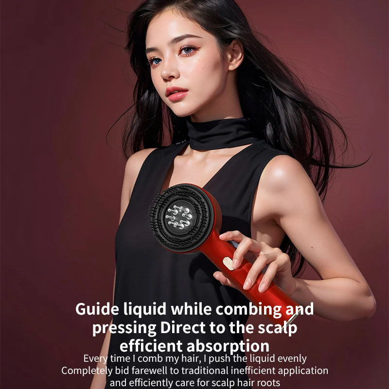 Electric Scalp Massage LED Comb - Vibration Therapy with Essential Oil Applicator