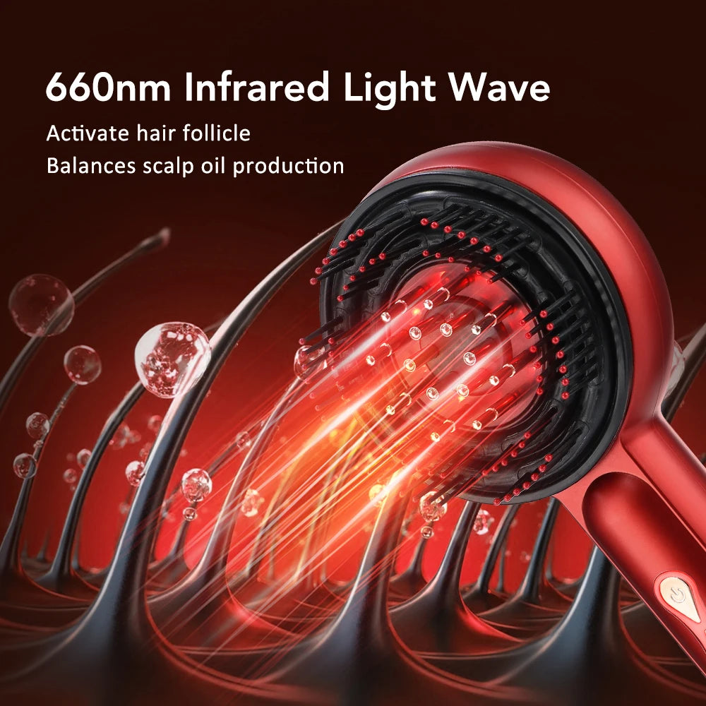 Electric Scalp Massage LED Comb - Vibration Therapy with Essential Oil Applicator