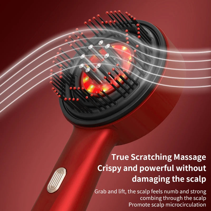 Electric Scalp Massage LED Comb - Vibration Therapy with Essential Oil Applicator