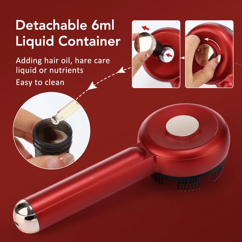 Electric Scalp Massage LED Comb - Vibration Therapy with Essential Oil Applicator